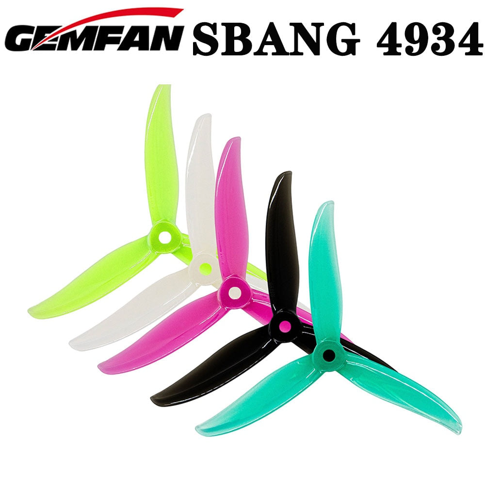 4 pairs Gemfan SBANG 4934 4.9X3.4X3 3-Blade PC Propeller CW CCW for FPV Freestyle 5inch Drones Juicy Sbang DIY Parts